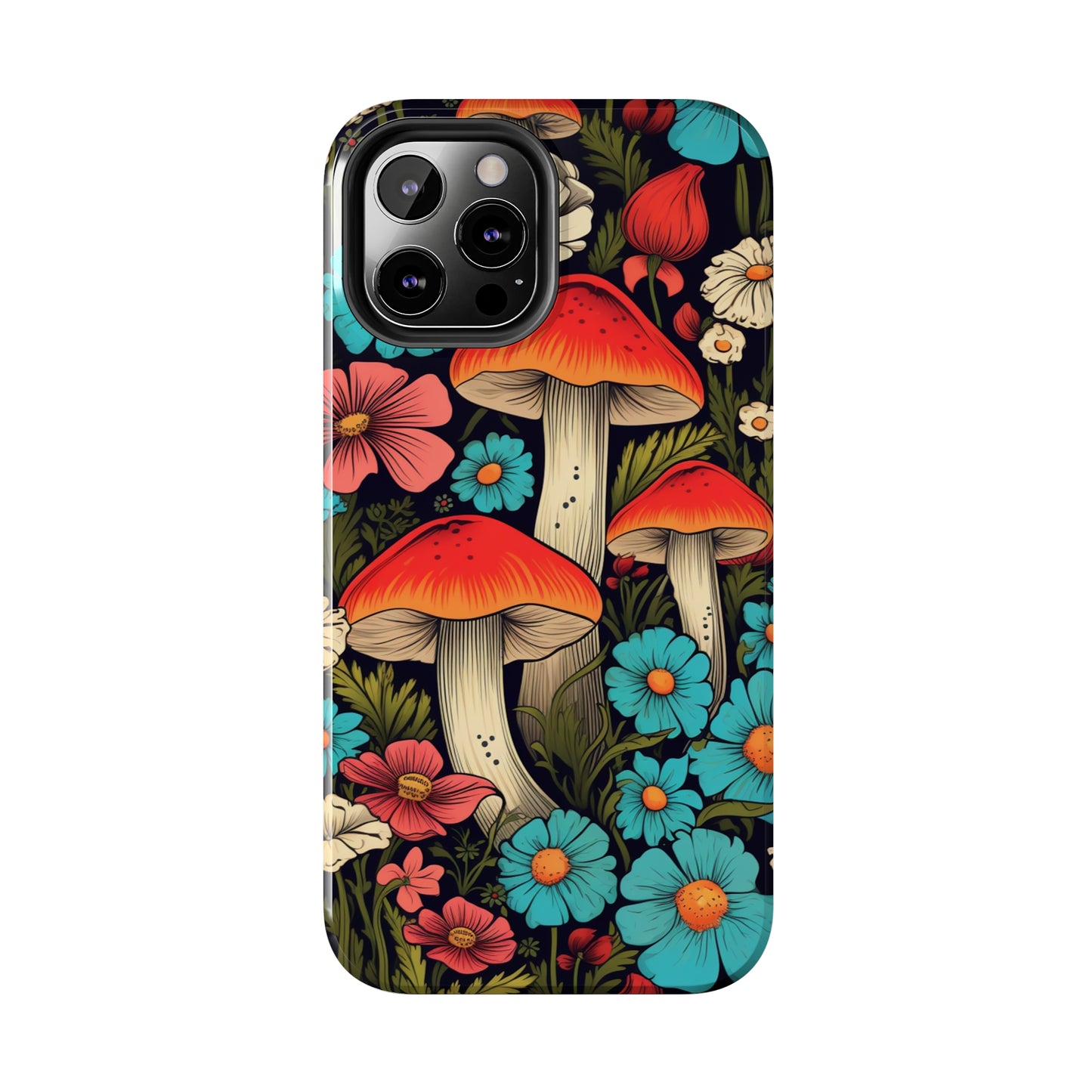 Psychedelic Retro Mushrooms iPhone case | Dive into Vintage Vibes