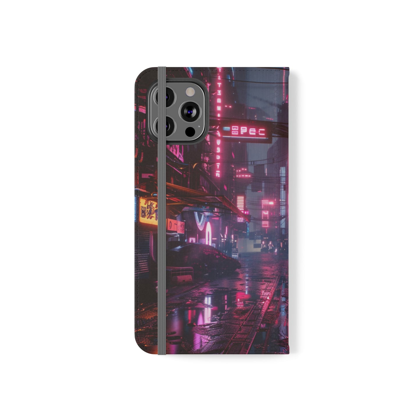 Cyberpunk City at Night Wallet Case