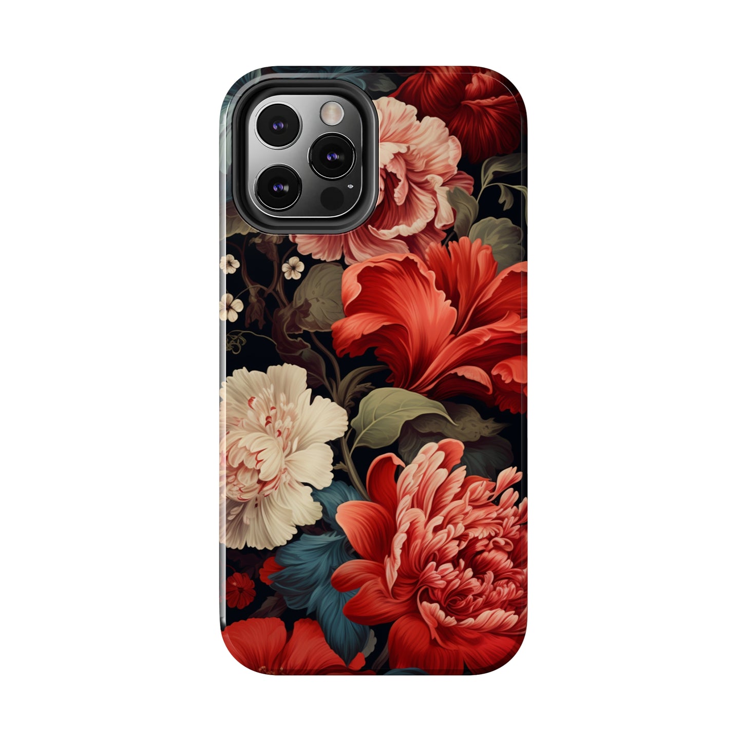 Vintage Floral Aesthetic Phone Tough Case Antique Print for iPhone 14 11 Pro 12 13 XR XS X 7+ 8 Boho Nature Flowers Cottage Core