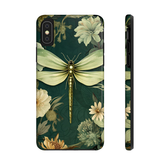 Vintage Dragonfly Floral Print iPhone Case