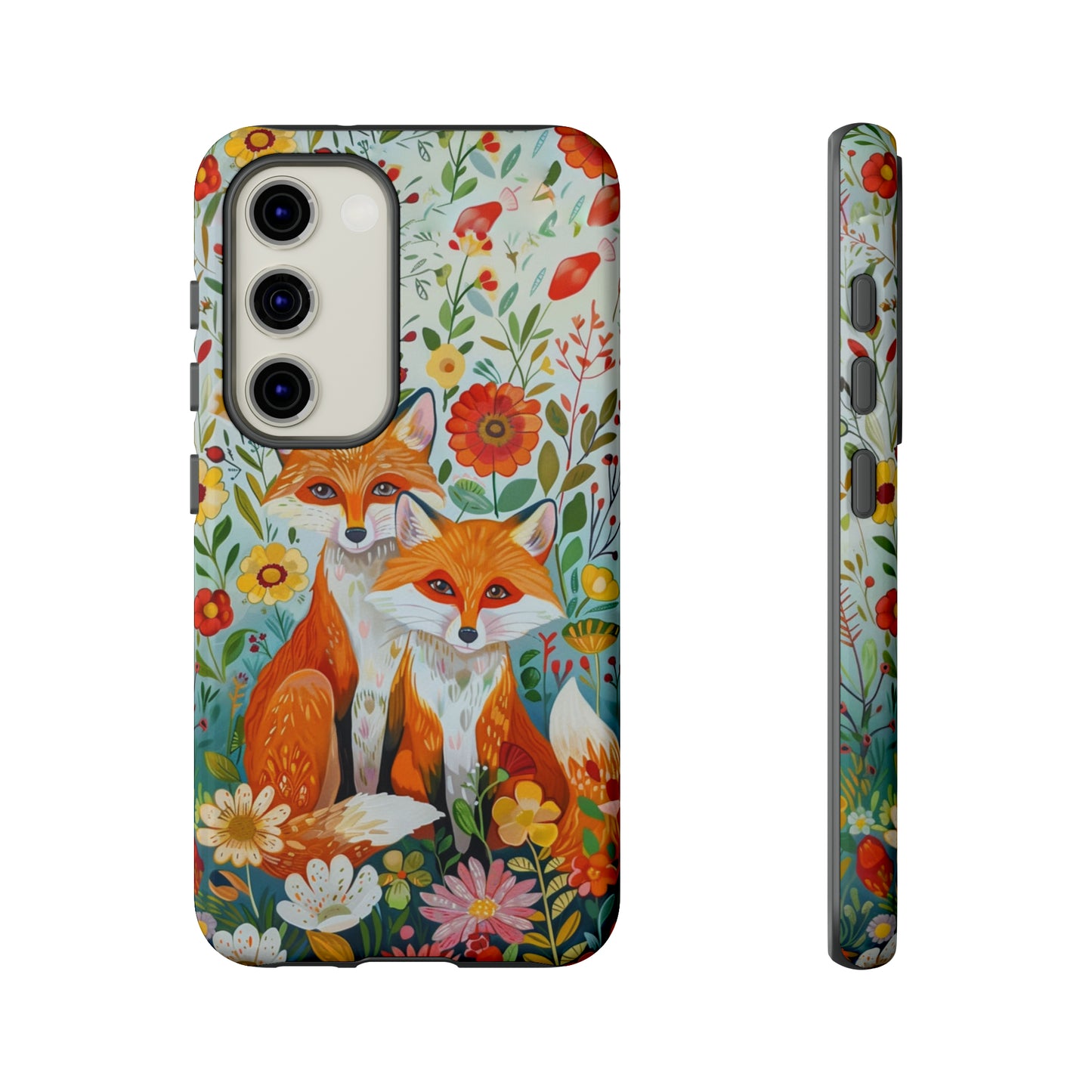 Foxes in the Floral Garden Phone Case