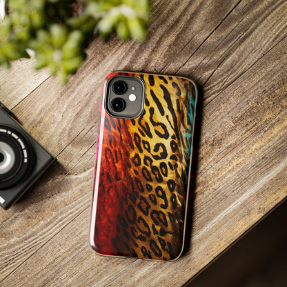 Kaleidoscopic Wild: Psychedelic Rainbow Leopard Print | Dazzling iPhone Case