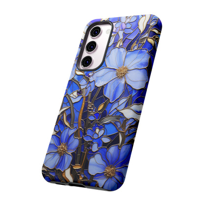 Periwinkle Stained Glass with Gold Inlay Phone Case for iPhone 15, 14, Pro Max, 13, 12 & Samsung Galaxy S23, S22, S21, Google Pixel