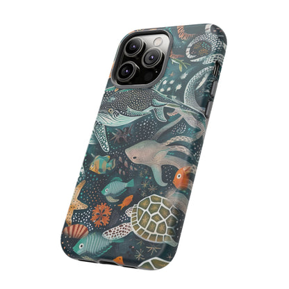 Undersea World Shark, Turtle, Manta Ray Phone Case