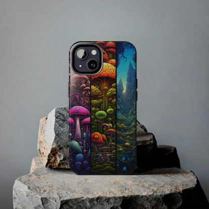 Life is just a fantasy, Mushroom, Flower Stained Glass iPhone Case | Psychedelic Natural Beauty