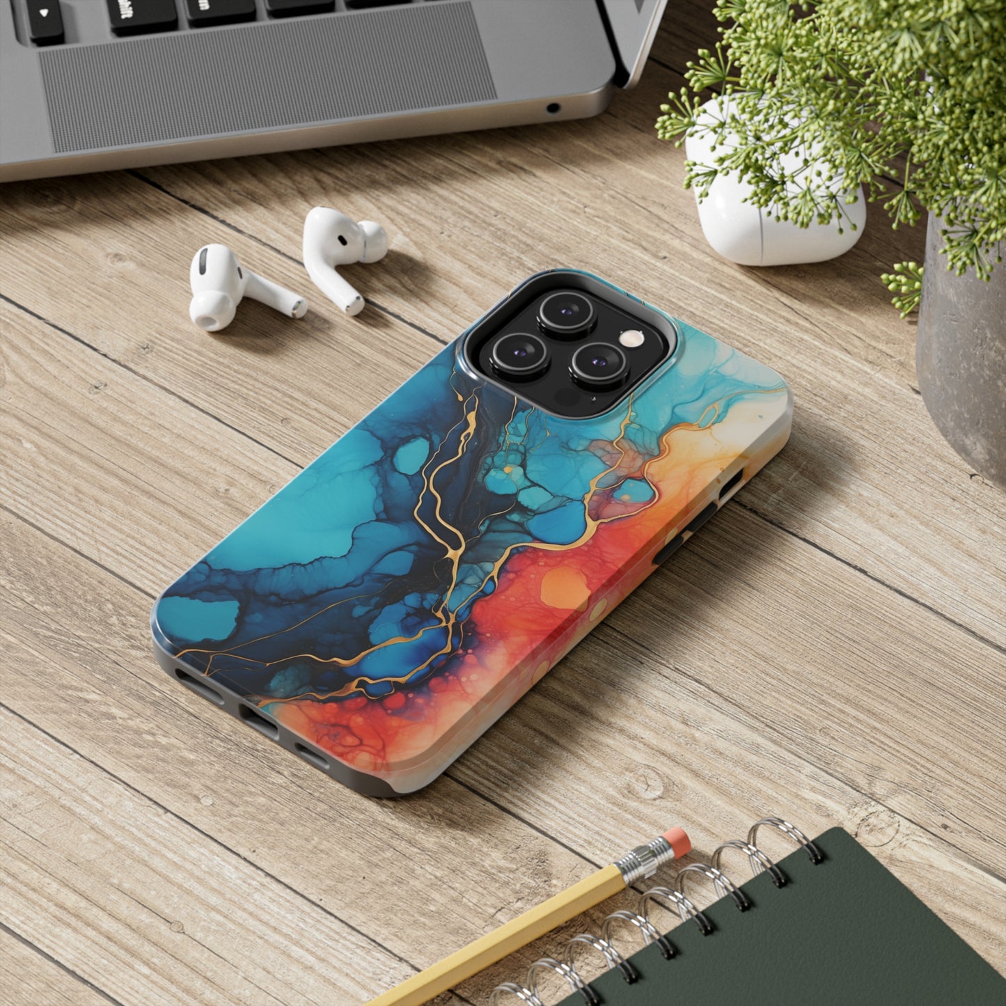 Marbled Watercolor iPhone Case | Embrace the Mesmerizing Multicolor Art