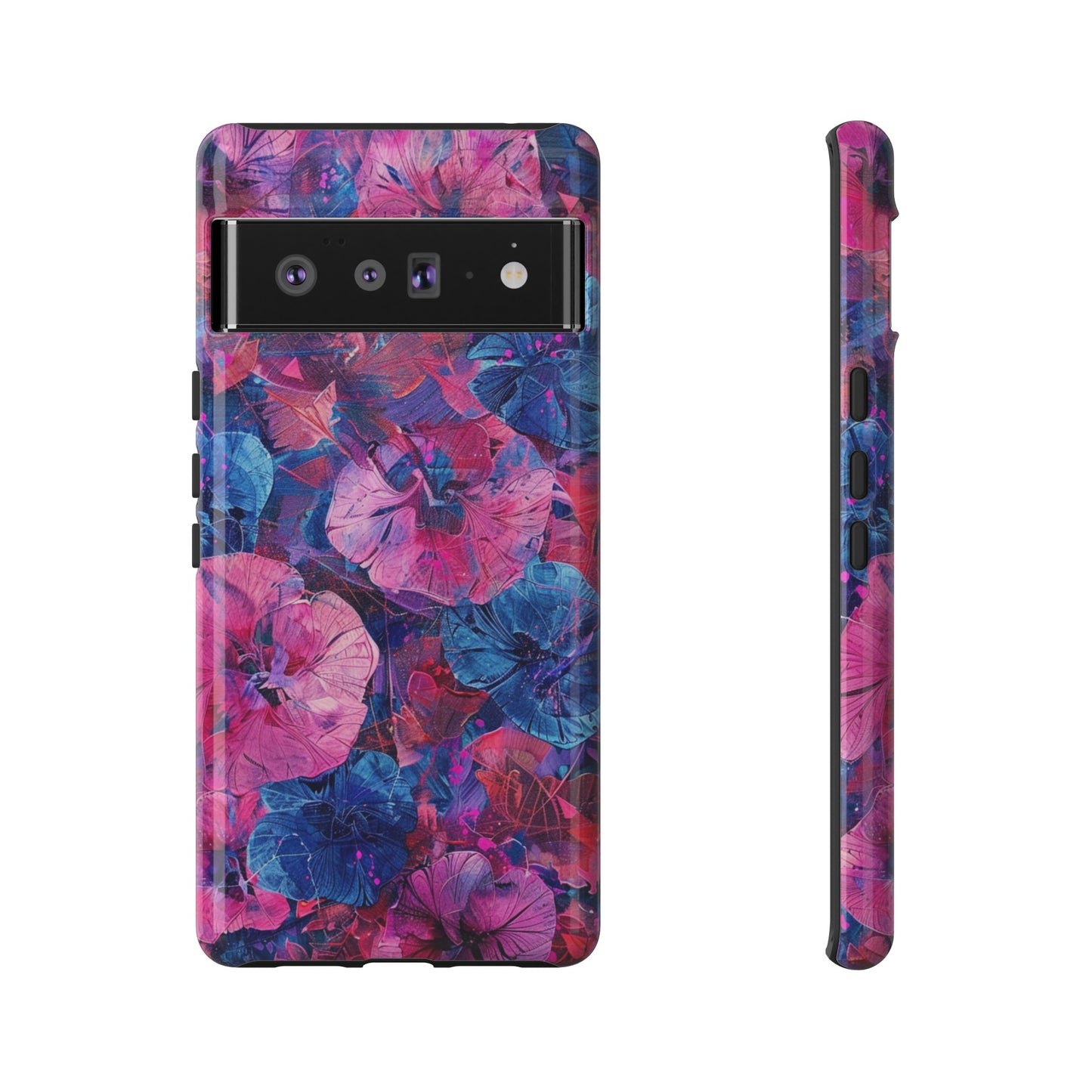 Magenta and Blue Color Floral Explosion Phone Case