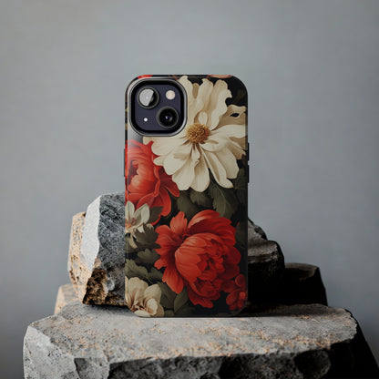 Vintage Floral Aesthetic Phone Tough Case | Antique Elegance for iPhone