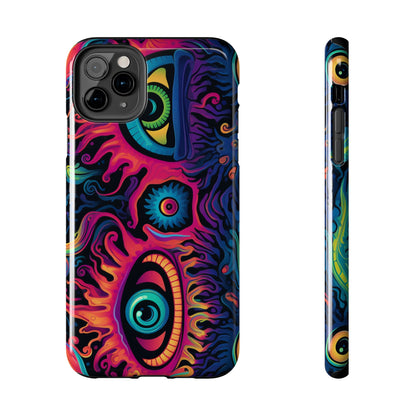 Psychedelic Art: The Eyes Upon Us iPhone Case | Embrace the Mystique of Trippy Visuals