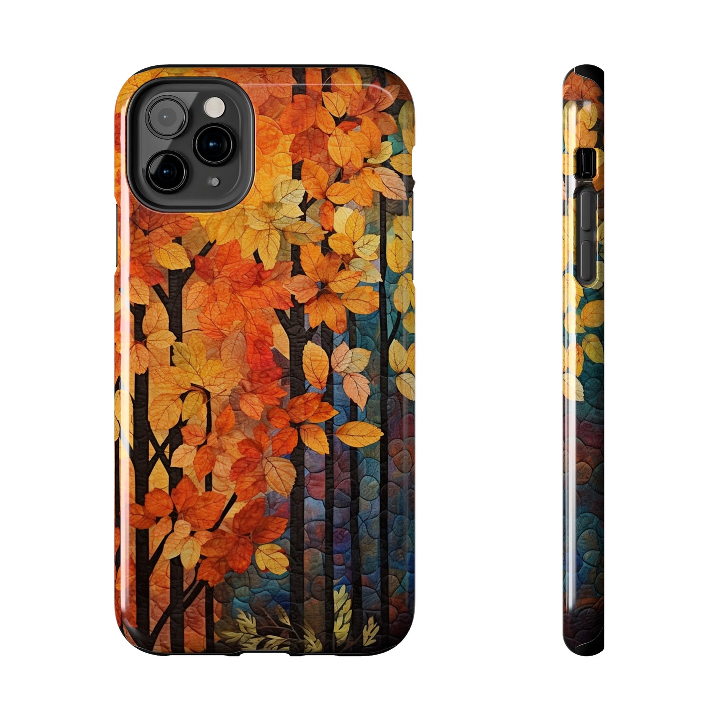 Autumn iPhone 15 Case, Forest Embroidered Style Phone Case | Cottagecore Fairytale Design | iPhone & Samsung | Boho Retro Vibe