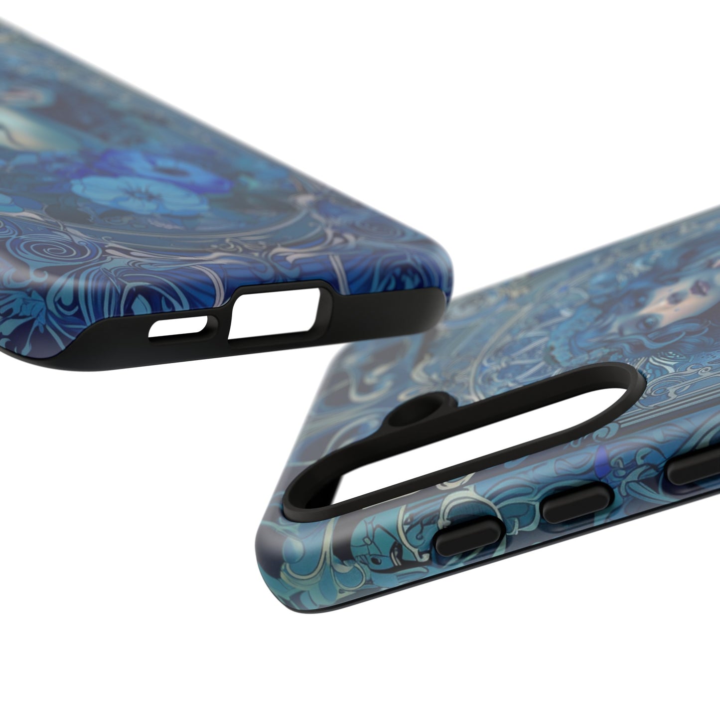 Blue Floral Art Nouveau Style Phone Case