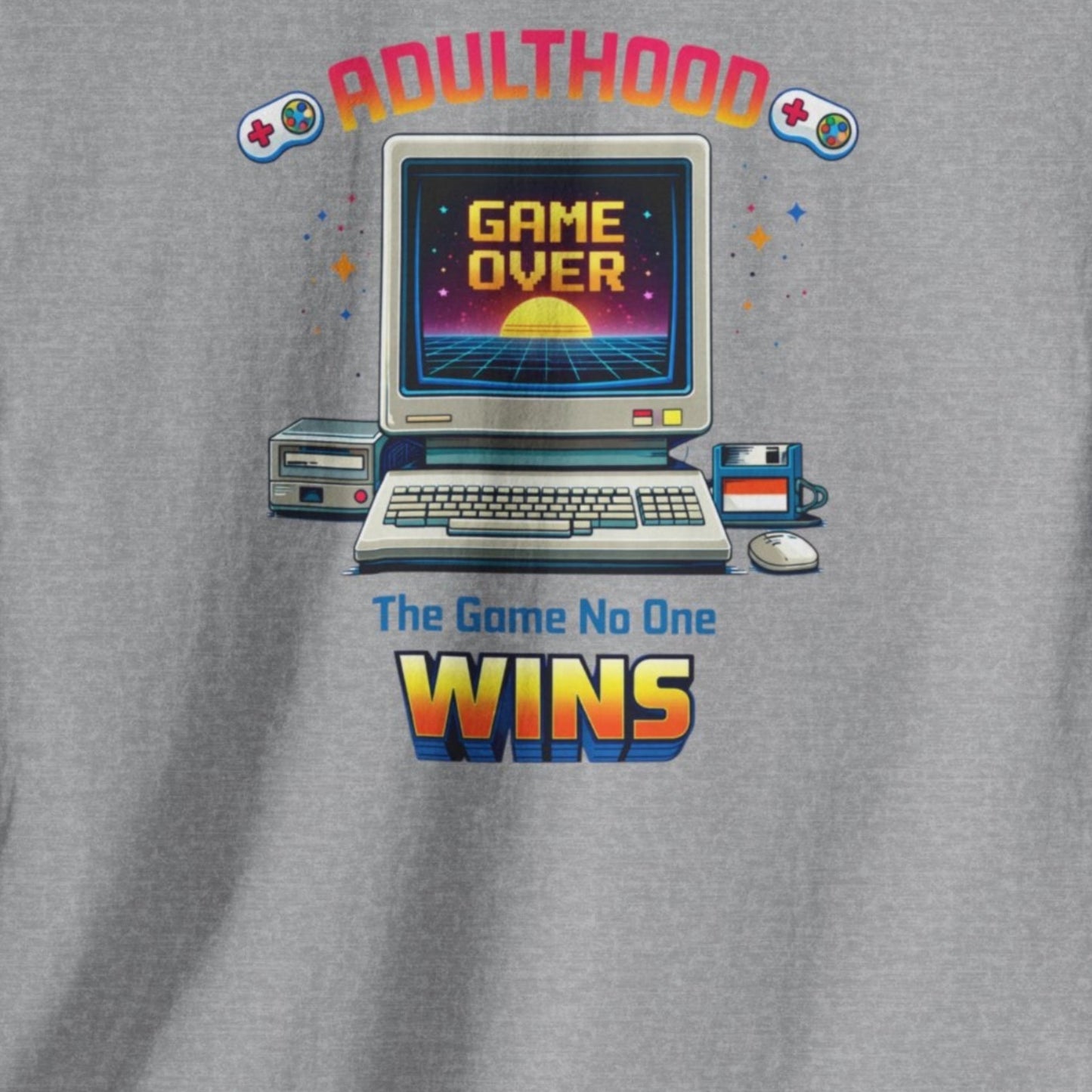 adulthood arcade game no one wins t shirt