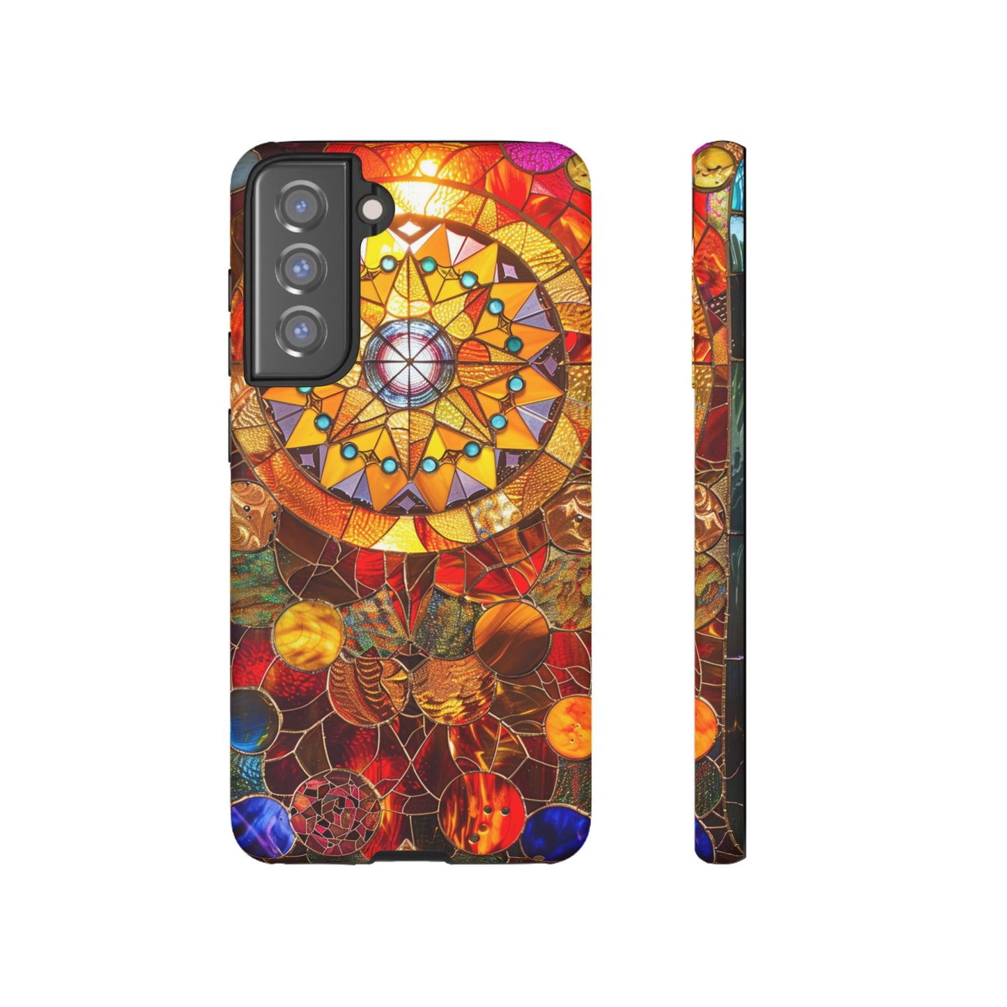 Cosmic Stained Glass Mandala Phone Case