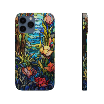 Stained Glass Floral Aesthetic iPhone Tough Case | Embrace Elegance and Durability