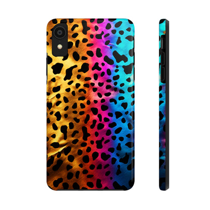 Kaleidoscopic Wild: Psychedelic Rainbow Leopard Print | Dazzling iPhone Case