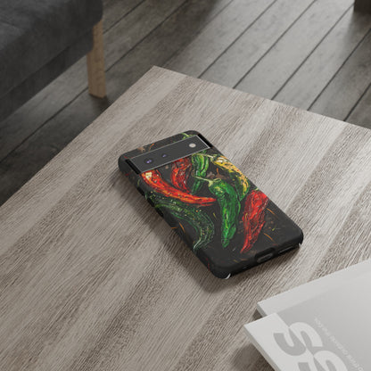 Green and Red Chili Peppers Phone Case