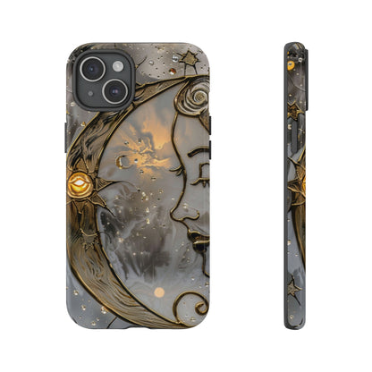 Moon Stars Stained Glass Starry Night Phone Case