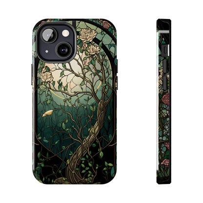 Retro Radiance: Stained Glass Floral Phone Case | Vintage Aesthetic for iPhone Models