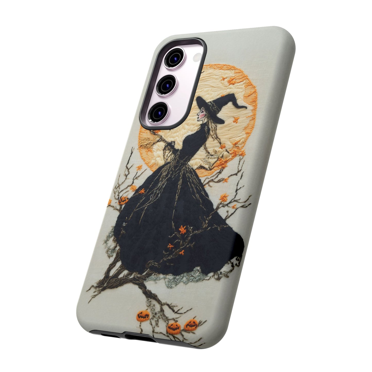 Halloween Witch Autumn iPhone Case, Embroidered Style