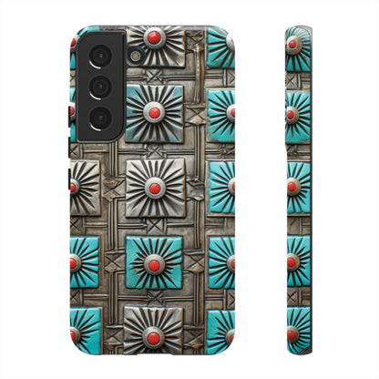 Vintage Navajo Native American Turquoise Concho Phone Case for iPhone 15, 14, 13, 12, 11 Pro Max, 14 Plus, iPhone XS Max, iPhone XR, iPhone 7, 8, 14, 15 Plus, SE