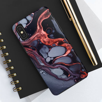 Marbled Dark Lava Flow Phone Case | Embrace the Vibrant Magma Vibes