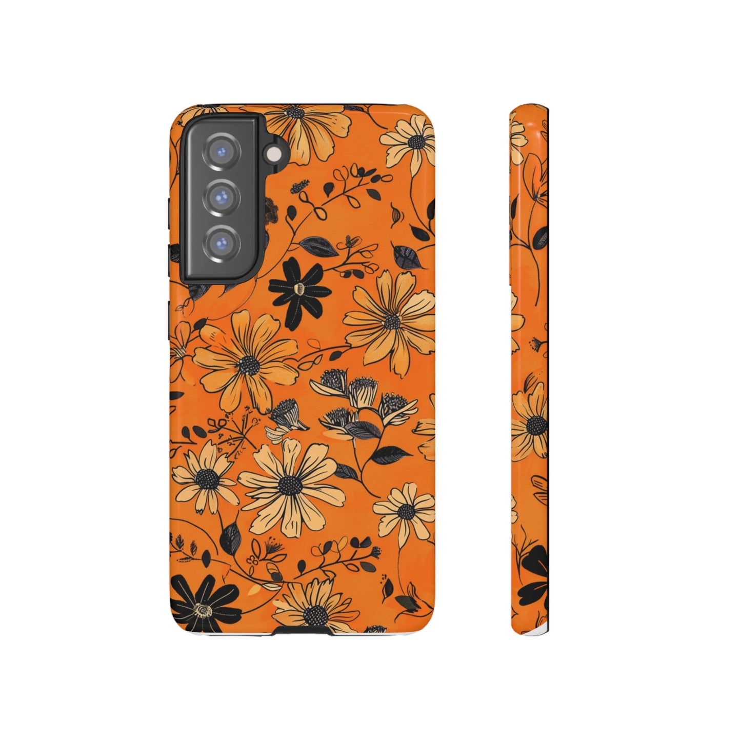 Orange Floral Phone Case Cute Summer Flower Aesthetic