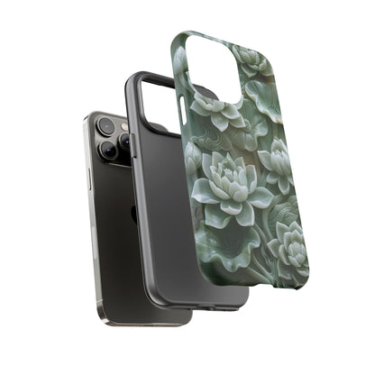 Green Jade Lotus Floral Art Phone Case