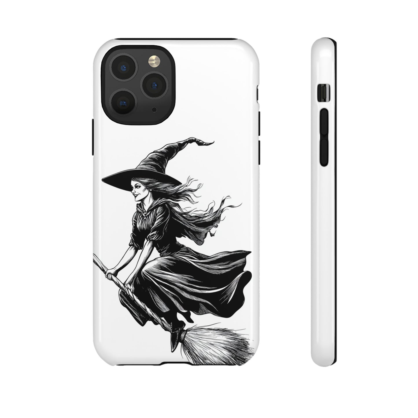 Vintage Halloween Witch on a Broom Spooky Phone Cover