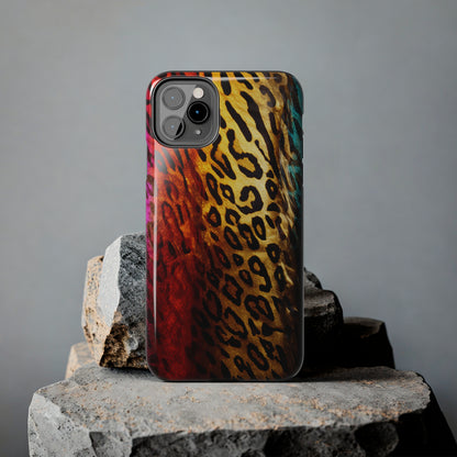 Kaleidoscopic Wild: Psychedelic Rainbow Leopard Print | Dazzling iPhone Case