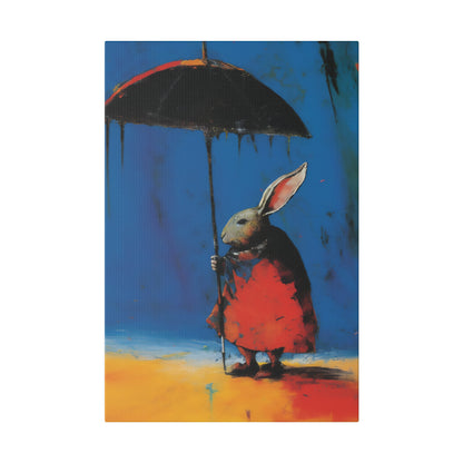 Rabbit in the Rain Pop Art | Stretched Canvas Print