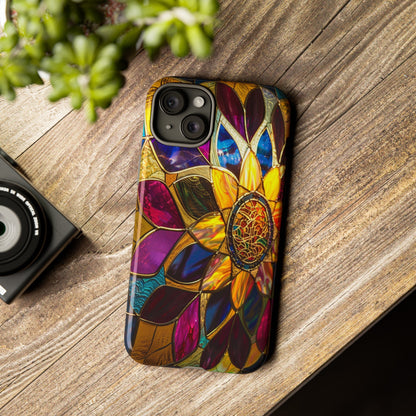 Cosmic Stained Glass Mandala Phone Case