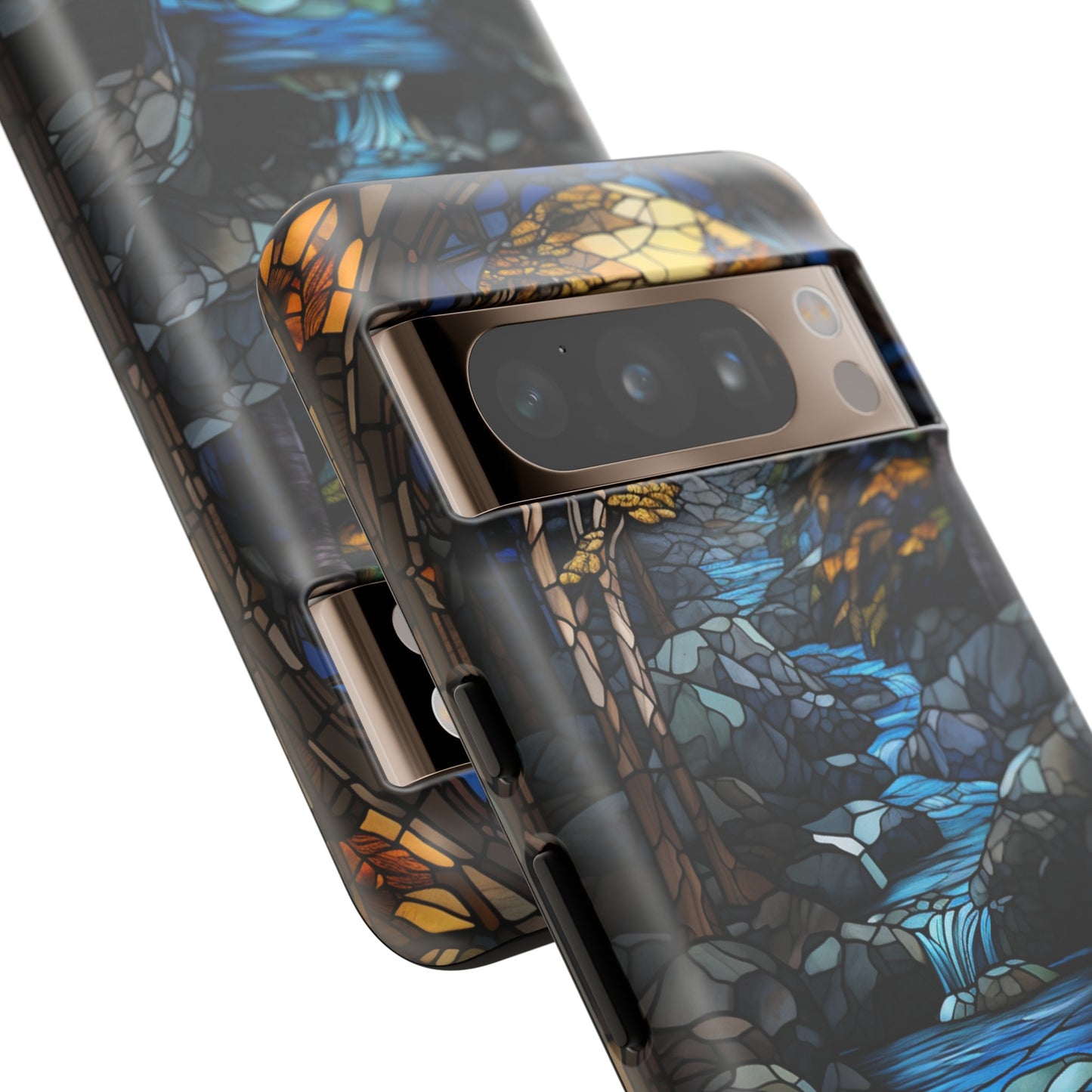 Stained Glass Stone Bridge and River Art Phone Case