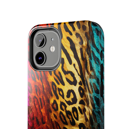 Kaleidoscopic Wild: Psychedelic Rainbow Leopard Print | Dazzling iPhone Case