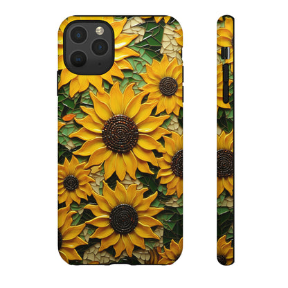 Sunflower Floral Color Explosion Mosaic Glass