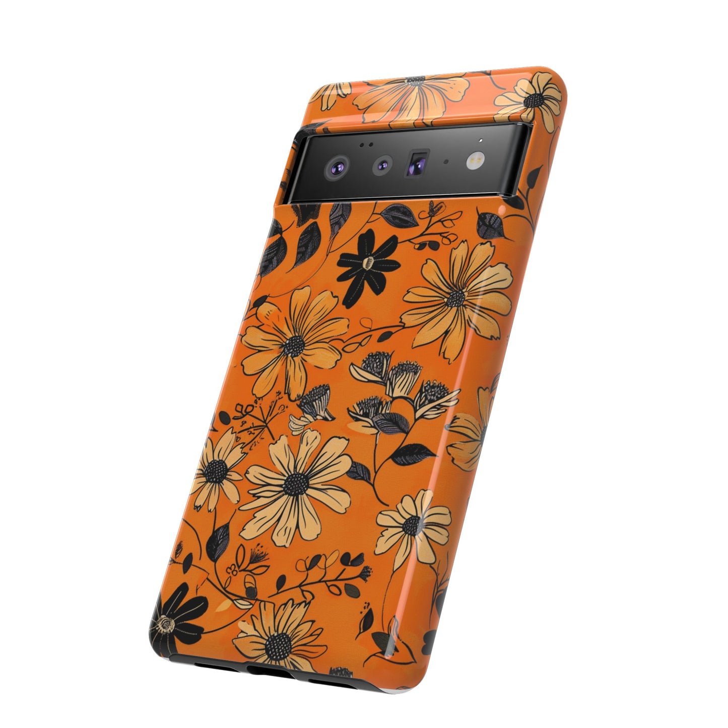 Orange Floral Phone Case Cute Summer Flower Aesthetic