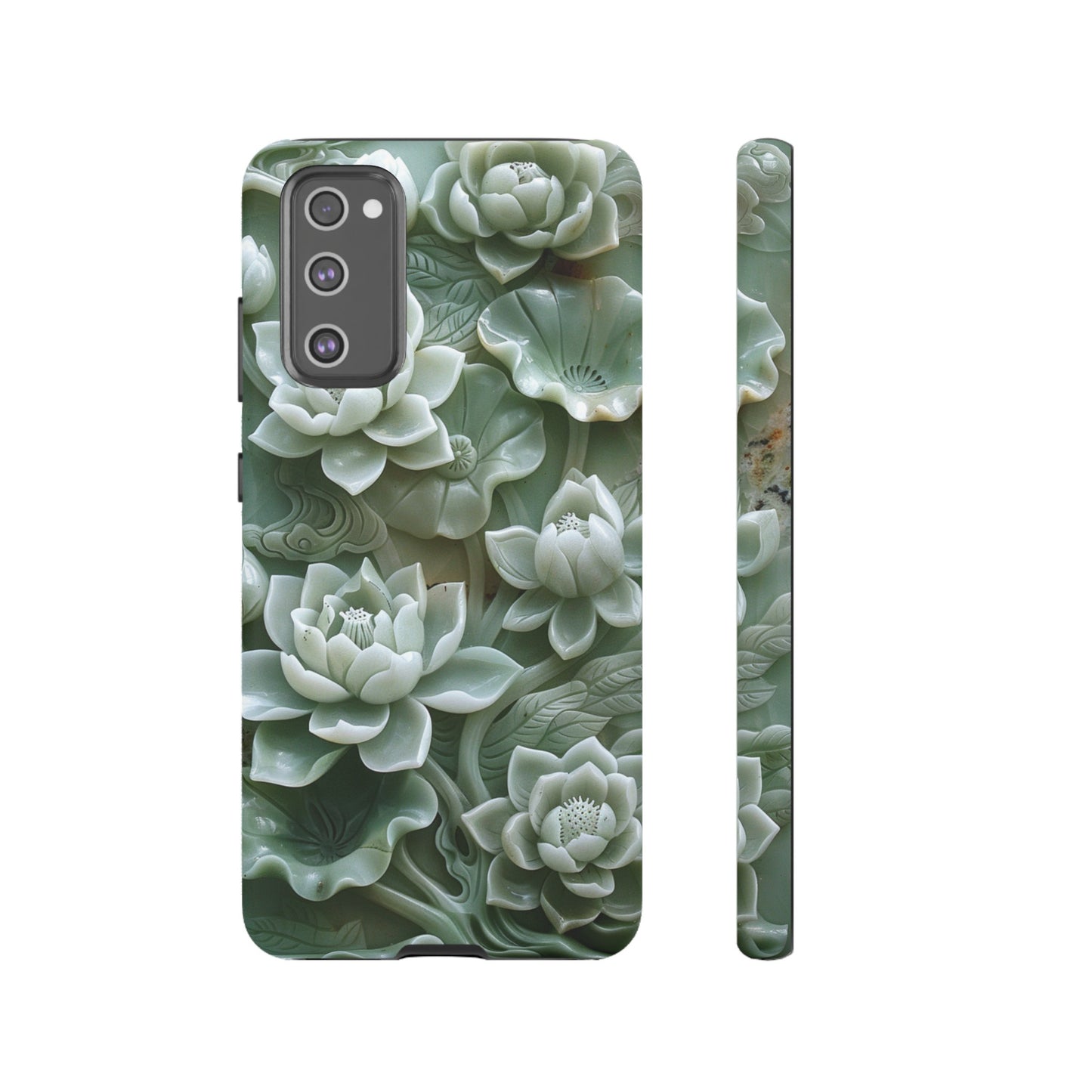 Green Jade Lotus Floral Art Phone Case