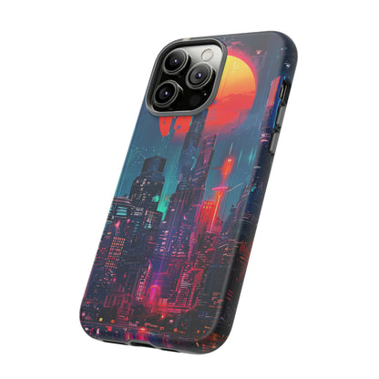 Cyberpunk Full Moon Cityscape Phone Case