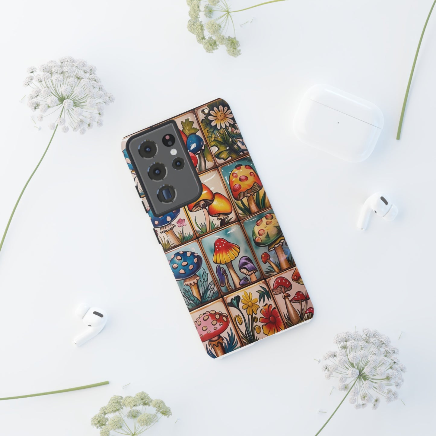 Trippy Magic Mushroom Tile  Abstract Art Phone Case