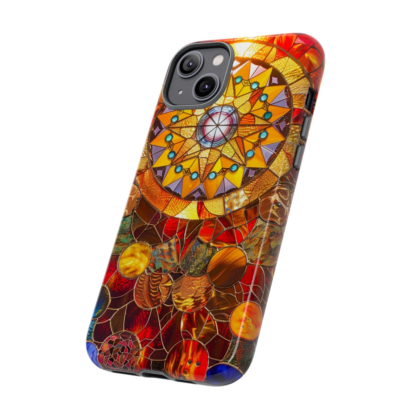 Cosmic Stained Glass Mandala Phone Case