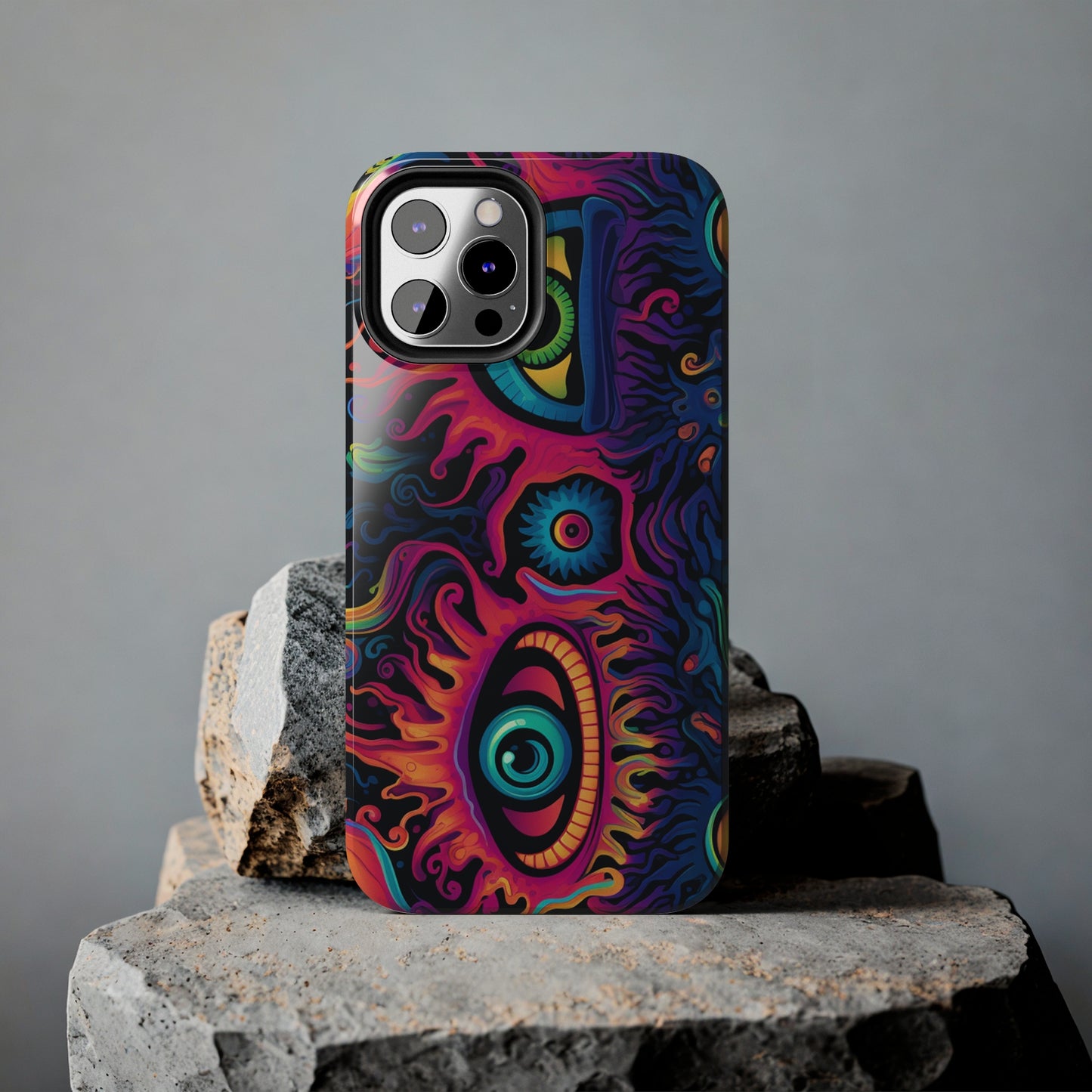 Psychedelic Art: The Eyes Upon Us iPhone Case | Embrace the Mystique of Trippy Visuals