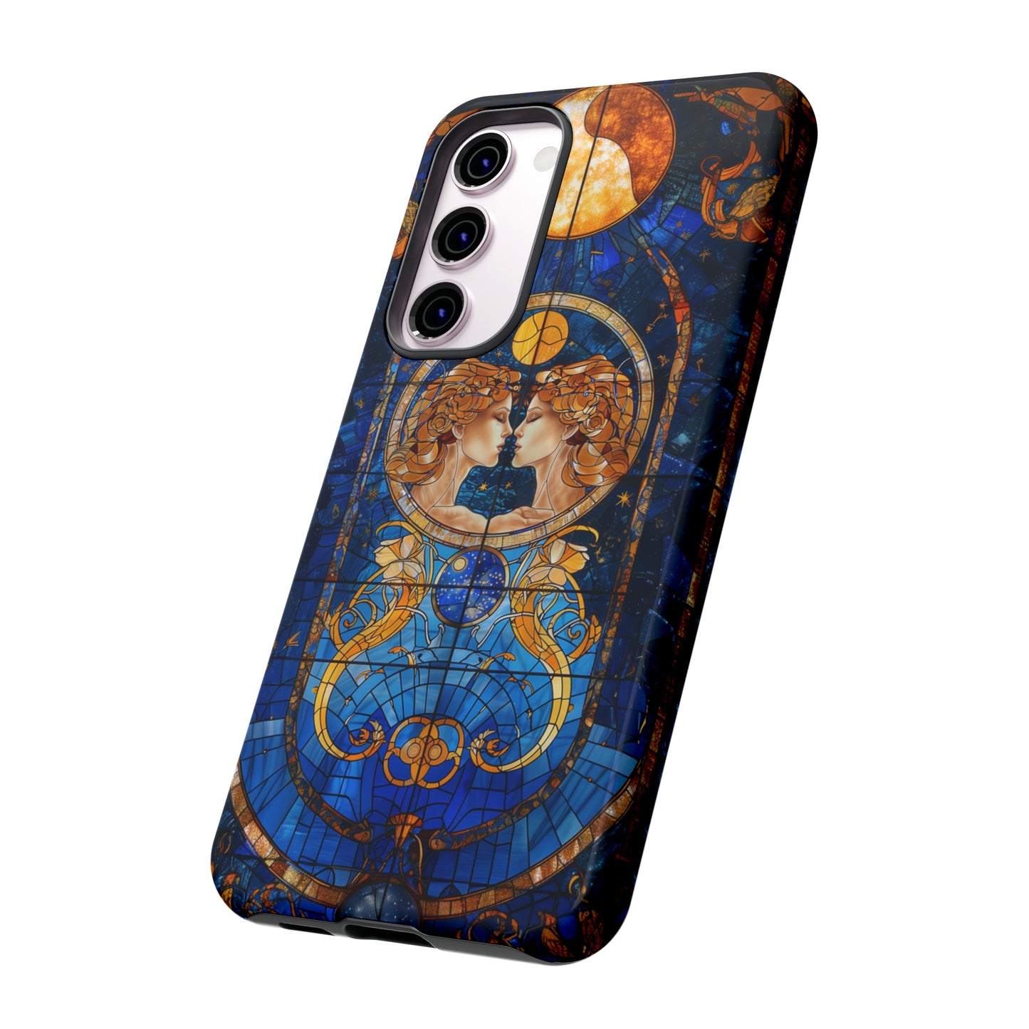 Gemini Astrology Stained Glass Phone Case