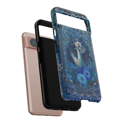 Blue Floral Art Nouveau Style Phone Case