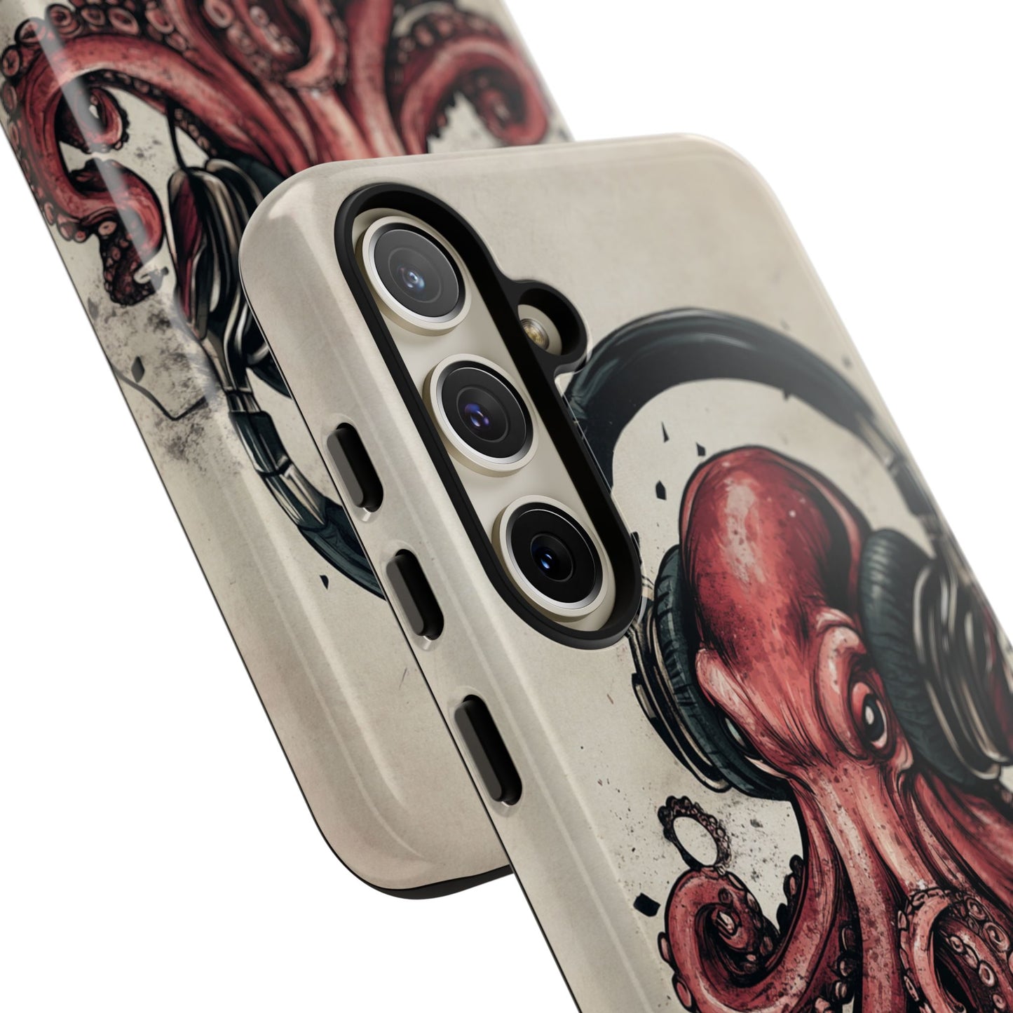 Retro Style Japanese Octopus Listening to Headphones Phone Cover