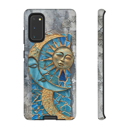 Boho Sun and Moon Mosaic Tile Stained Glass Phone Case