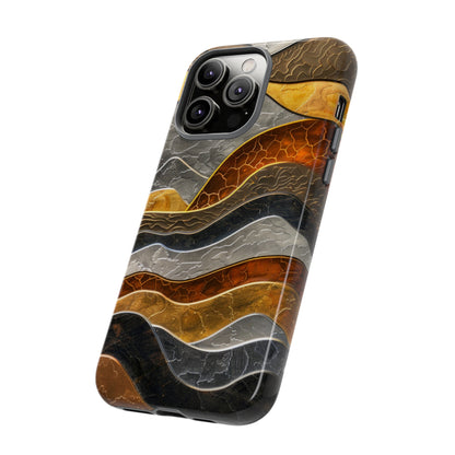 Abstract Gold and Silver Mountain Design Phone Case