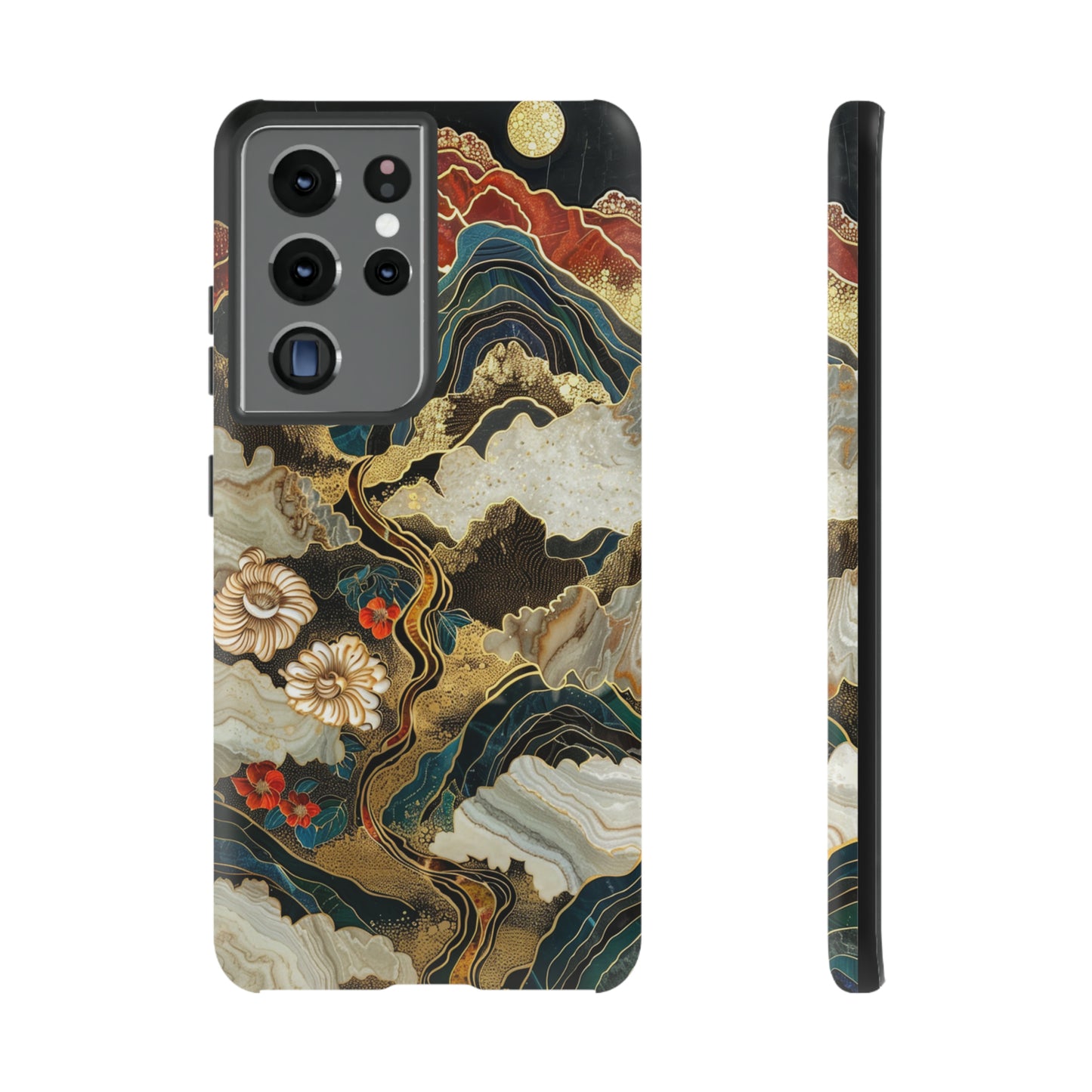 Chiyogami Stained Glass Floral Mountain Phone Case