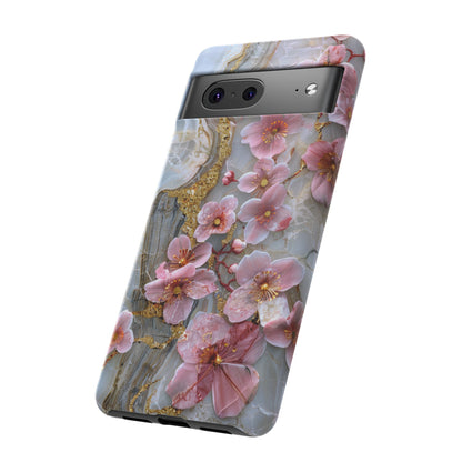 Pink Forget Me Nots Gold Floral Phone Case