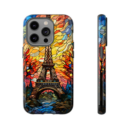 Parisian Elegance: Stained Glass Eiffel Tower | Artistic Flair iPhone Case for iPhone Models 11 through 14 Pro Max, Samsung Galaxy, and Google Pixel