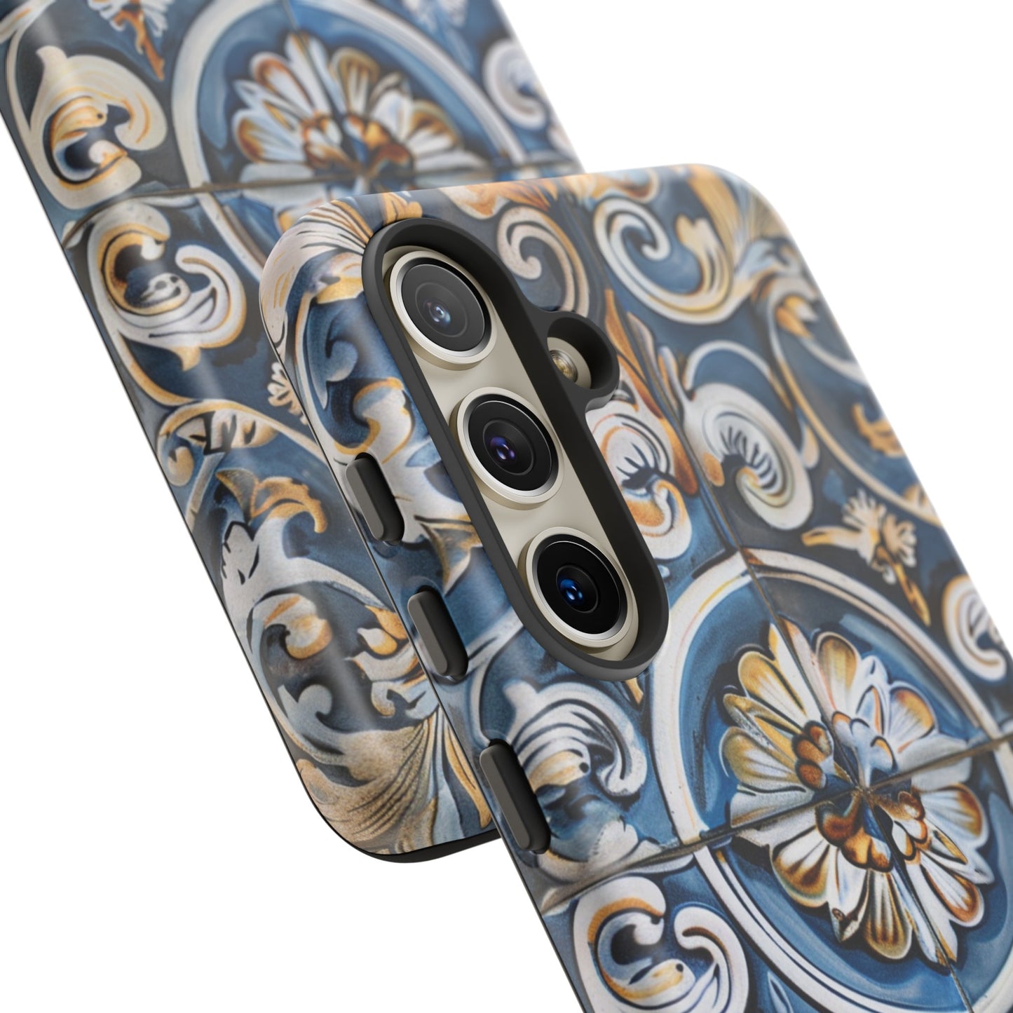 Azulejo Porcelain Blue & Creamy White Tile Mediterranean Design Phone Case