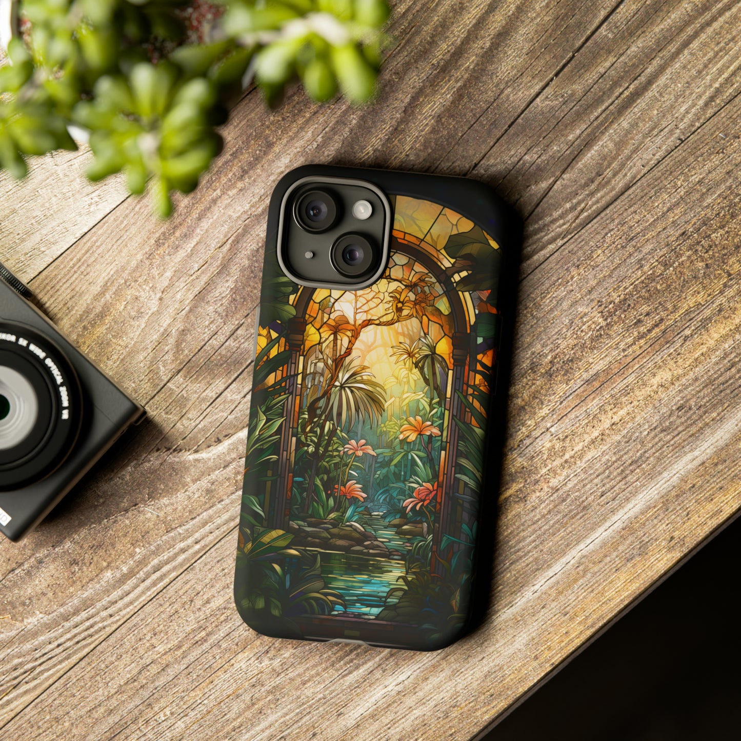 Stained Glass Phone Case Floral Aesthetic Art Nouveau Style